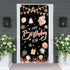 Rose Gold Happy Birthday Door Banner,Birthday Door Cover Decoration Supplies Happy Birthday Backdrop Photography Black Background Sign For Women And Girls Birthday Party Home Outdoor Decor