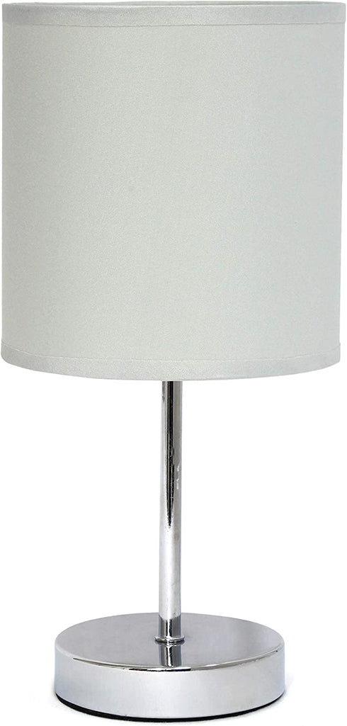 Chrome Mini Basic Table Lamp with Fabric Shade, Slate