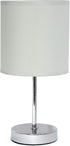 Chrome Mini Basic Table Lamp with Fabric Shade, Slate