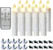 Amagic 10 Pcs 4'' Flickering Led Candles for Christmas Tree, Window Candles with Remote &Timer &Clips/Suction Cups, Battery Decor Candles for Windows Warm White Light, Gifts for Christmas