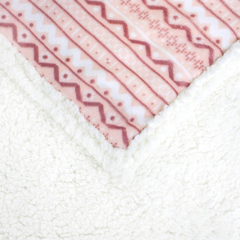 BEAUTEX Sherpa Fleece Throw Blanket for Young Girls Super Soft Fuzzy Cozy Plush Pink Sherpa Plush Throw Blanket for Kids Children Teens or Adult for Sofa Couch Bed (50" x 60",Light Pink Stripe)