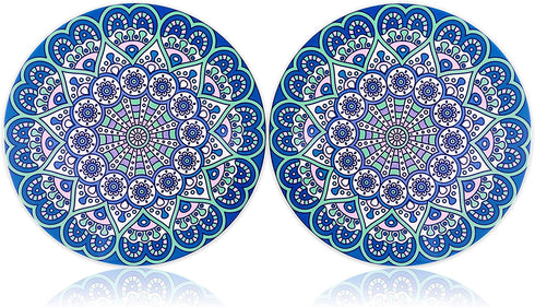 Ceramic Trivet for Hot Pots and Pans, Large Heat Resistant Mats with Cork Base, Trivets for Hot Dishes, Extra Thick, Round 7.9 Inch, Set of 2