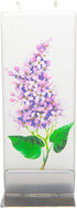 Flatyz Hand Painted Flat Candle| Unscented, Dripless, Smokeless, Decorative | Purple Lilac | Double Wick with Metal Base | Unique Gift Idea and Home Décor Accent