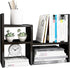 Jerry & Maggie - Desktop Organizer Office Storage Rack Adjustable Wood Display Shelf | Birthday Gifts - Toy - Home Decor | - Free Style Rotation Display - True Natural Stand Shelf Black