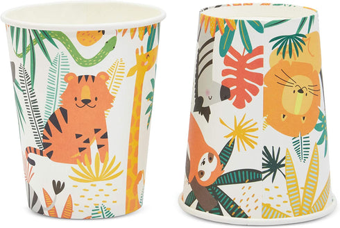 Jungle Theme Safari Birthday Animal Party Decorations Plates and Dinnerware Supplies (144 Pieces, Serves 24)