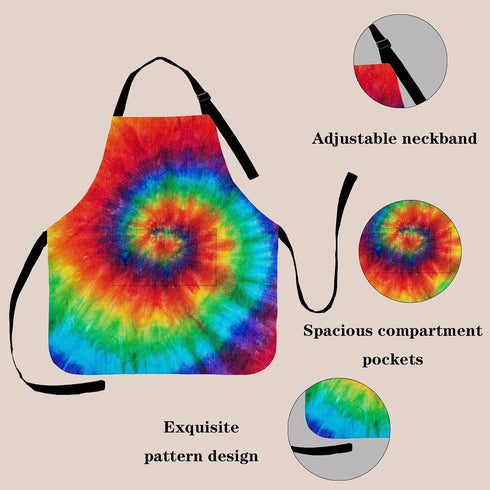 2 Piece Kitchen Bib Aprons for Men and Women, Adjustable Neck Bands Waterproof Aprons with Pockets for Chef BBQ Painting