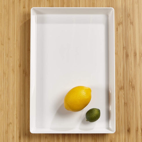 Avant 15" x 10" Plastic Serving Tray | Perfect for Serving Appetizers, Snacks, and Desserts, Creating Charcuterie Trays, Sorting Puzzle Pieces, Crafting and More | Set of 3 White