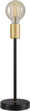 Globe Electric 12939 Remington 15" Table Lamp, Black Finish, Exposed Gold Socket, in-Line On/Off Rocker Switch