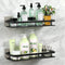 Shower Caddy Bath Shelf 2 Pack Rustproof Bathroom Organizer Adhesive Basket Storage No Drilling Wall Mounted Stainless Steel 2-in-1 Kitchen Spice Racks, Matte Black