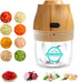Electric Garlic Chopper, Wireless Portable Food Processor for Grinder, 250ml Vegetable Chopper, Electric Mini Meat Grinder, Ginger Chili Blender Mixer(2 sets of blades)