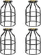 Simple Deluxe 4-Pack Adjustable Industrial Clamp on Metal Bulb Guard Cage for Pendant, Farmhouse Light Fixture, Vintage Lamp Shades and Hanging Lamp, Black