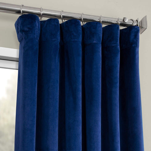HPD Half Price Drapes VPYC Heritage Plush Velvet Curtain (1 Panel), 50 X 84, Pisces Blue