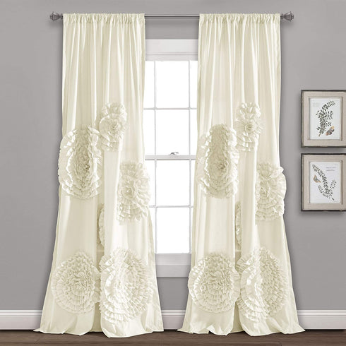 Lush Decor, Ivory Serena Window Panel for Living, Dining Room, Bedroom (Single Curtain), 84 x 54 L