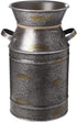 HIDERLYS 7.5" High Rustic Decorative Vase with Greetings and Rope Design, Metal Milk Can Country Jug for Living Room, Bedroom, Kitchen(Family)