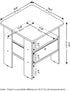 Furinno Andrey End Table / Side Table / Night Stand / Bedside Table with Bin Drawer, Dark Brown/Black