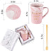 I Fucing Love You Mug - Funny Coffee Mug for Women - I Love You Gifts for Her - Best Valentine Gifts Ideas - Pink Marble Mug for Girlfriend Wife Women with Spoon Gift Box Coaster 14 Oz