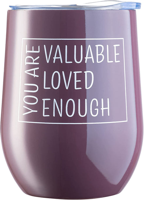 DiverseBee Inspirational Gifts for Women, Men, Best Friend, Mom, Sister, Wife, Girlfriend, Boss, Coworker, Nurses, Thank You Encouragement Birthday Wine Gifts,Insulated Wine Tumbler with Lid (Plum)