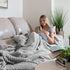 Nestl Fleece Blanket - Bed Blankets Queen Size - Soft Fuzzy Blanket - Lightweight Queen Blanket for Bed - Cut Plush Blanket - Light Grey Queen Size Blanket - 90x90 Inches