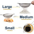 Fine Mesh Strainer, Stainless Steel Fine Mesh Sieve, Set of 3 Small Strainers Fine Mesh for Kitchen, Silver Colander Sieve Sifter with Long Handle, 3.2", 5.3", 7.8"