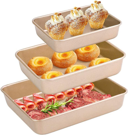 Amagabeli Tray for Oven Baking 9/11/13 Inch Cookie Sheets for Baking Baking Sheets for Oven Roasting Pan Barbeque Grill Pan Jelly Roll Pan
