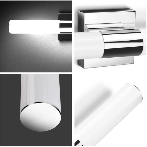Bathroom Vanity Light Fixture, 7Degobii 16" Inches 8W 6000K Chrome LED Mirror Lights for Bathroom Wall Sconces Bar Lighting