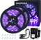 SHGPODA 33ft LED Black Light Strip Kit, 600 Units, 385nm-400nm, 12V Flexible Blacklight Fixtures, 10M LED Ribbon, Non-Waterproof for Indoor, Birthday, Wedding, Dark Party, Halloween, Christmas