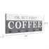 Barnyard Designs ˜Ok, But First Coffee™ Hanging Mug Holder, Wall Mounted Coffee Cup Organizer Rack, Rustic Farmhouse Wood Wall Decor Sign, for Kitchen, Coffee Bar or Cafe, Gray and White, 24? x 8.5?