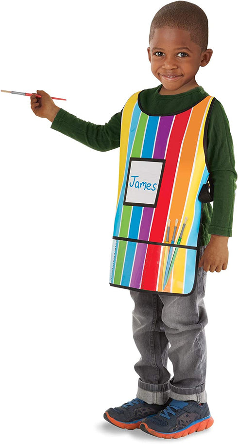 Melissa & Doug Art Essentials Artist Smock - One Size Fits All - Artist Painting Apron With Pockets, Art Smock For Toddlers And Kids