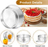 3 Pcs Deep Cake Pan Set (8'' x 3''), P&P CHEF 8 Inch Stainless Steel Round Baking Pans, for Birthday Wedding Christmas, Healthy & Durable, Deep Side & Mirror Finish, Oven & Dishwasher Safe