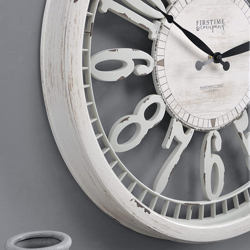 FirsTime & Co. Whitney Wall Clock, 20", Antique Cream