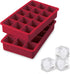 Tovolo Perfect Ice Mold Freezer Tray of 1.25" Cubes for Whiskey Bourbon, Spirits & Liquor, BPA-Free Silicone, Fade Resistant, Set of 2, Cayenne