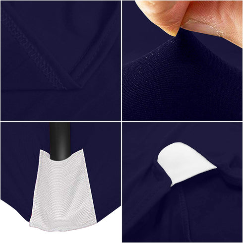 ABCCANOPY Spandex Tablecloths for 4 ft Home Rectangular Table Fitted Stretch Table Cover Polyester Tablecover Lash Bed Cover Table Toppers Massage Table Cover, Navy Blue
