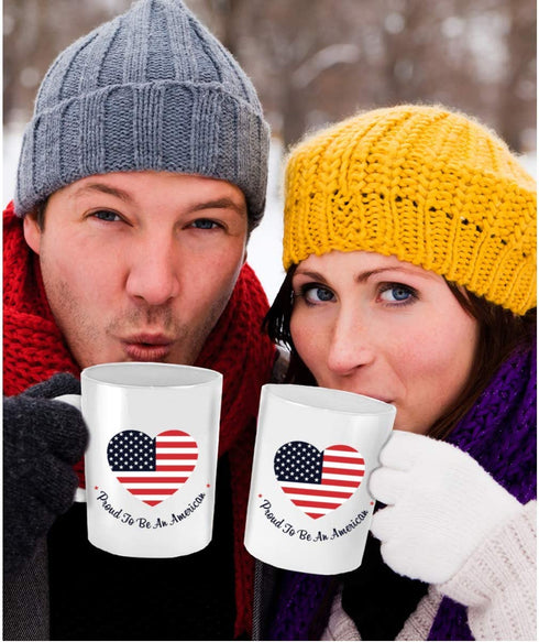 US Citizenship gifts - Proud to be an American - great unique idea for New USA citizen, Patriots and Independance Day Coffee Mug Ceramic Cup, White