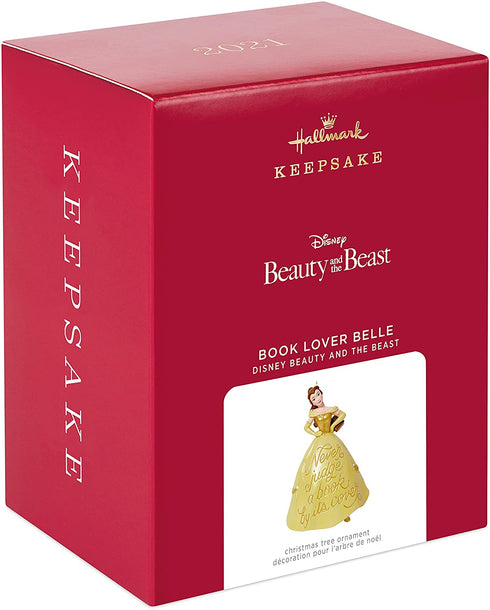 Hallmark Keepsake Christmas Ornament 2021, Disney Beauty and The Beast Book Lover Belle