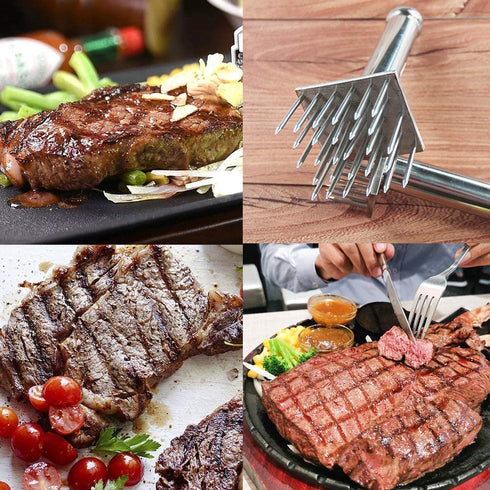 Lynkaye Professional Meat Tenderizer with 28 Stainless Steel Sharp Needle Blade Mallet Heavy Duty Cooking Tool for Tenderizing Beef Turkey Chicken Steak Veal Pork Fish Christmas Cooking Set