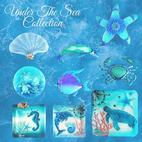 Comfy Hour Under The Sea Collection 10" Blue Metal Art Starfish Wall Decor
