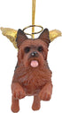 Design Toscano JH170737 Christmas Tree Ornaments - Honor The Pooch Yorkie Holiday Angel Dog Ornaments,Multi