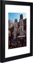 Golden State Art, 11x14 Black Photo Wood Frame with Real Glass and White Mat for 8x10 Picture