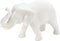 Sleek White Ceramic Elephant 7.25x3x4.75
