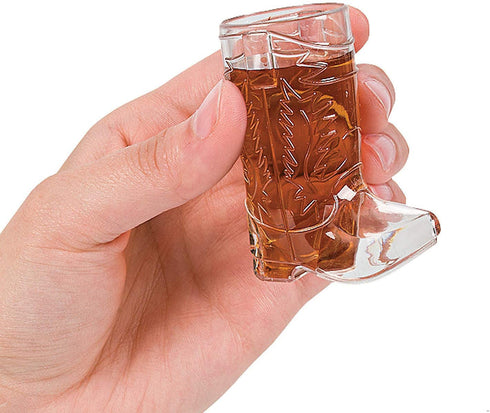 Cowboy Boot Shot Glass & Cups (12 Shot Glasses & 2 Big Mug 17oz) Hard Plastic, Cowboy Party Decorations Supplies, Nashville Bachelorette Party, Cowgirl Themed Birthday Adult Kid by 4E's Novelty