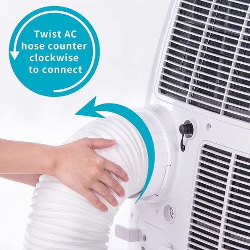 Zomia Portable Air Conditioner Hose 5.9 Inch Diameter 80" Length, AC Exhaust Hose Anti-Clockwise Thread Air Conditioner Parts Compatible with Haier, LG, Delonghi and More