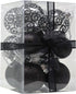 Sleetly Black Christmas Ornaments Shatterproof Ball Tree Decorations, Set of 16