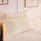 LIFEREVO 2 Pack Shaggy Plush Faux Fur Pillow Shams Fluffy Decorative Pillowcases Zipper Closure (Standard Queen Light Beige)