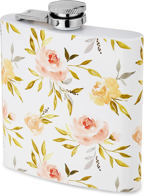 Twine 6 oz Rose Metal Flasks, Multicolor