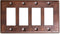 Monarch Abode 17016 Hand Hammered Switch Plate, 4 Gang, Pure Copper