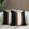 Pyonic Set of 2 Faux Leather Throw Pillow Covers 18x18 Inch Black and White Modern Farmhouse Pillow Covers Decorative Linen Stripe Accent Cushion Covers for Couch Sofa