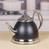 Evco International Nobili Stainless Steel Tea Kettle with Removable Infuser Basket and Aluminum Capsulated Bottom for Even Heat Distribution, 2.0 Quart, Opaque Black