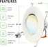 Sunco Lighting 1 Pack 5/6 Inch LED Recessed Downlight, Gimbal, Selectable Light, 5 Colors (2700K/3000K/3500K/4000K/5000K), 12W=60W, Dimmable, Adjustable, Damp Rated, Simple Installation UL