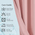 DAIMEIEN Window Treatment Panels Thermal Insulated Solid Grommet Blackout Curtains/Drapes with Tiebacks for Living Room (A Pair,W 52 x L 63 inches, Pink)
