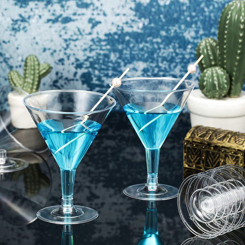 Plastic Martini Glasses Disposable Martini Glasses 6.5 oz Disposable Plastic Cup Plastic Dessert Cocktail Cup Nice for Appetizer Dessert Mousse for Weddings Parties Supply (48 Pieces)